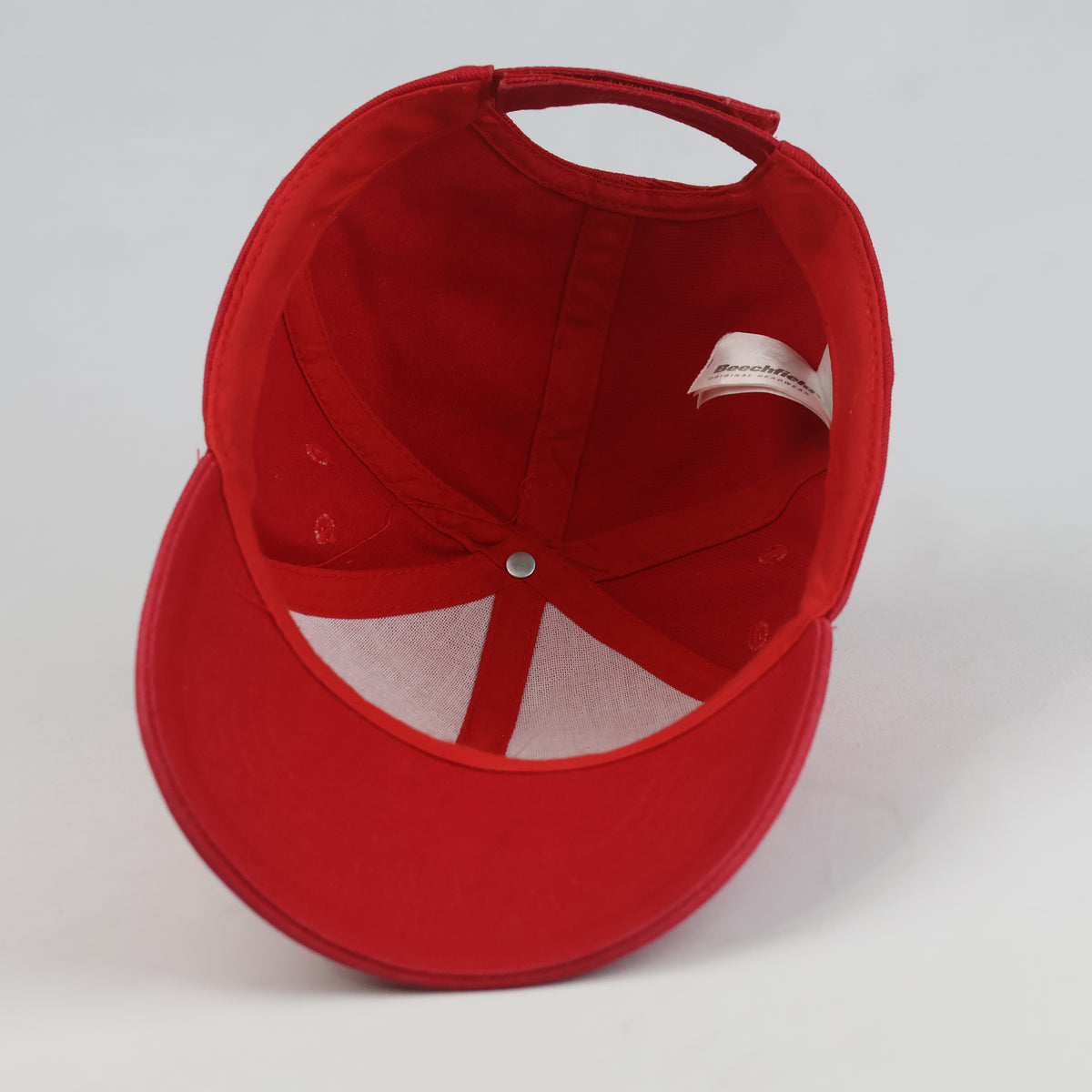 Thrifted Beechfield Peace Sign Embroidered Red Baseball Cap (57–58 cm) |10667