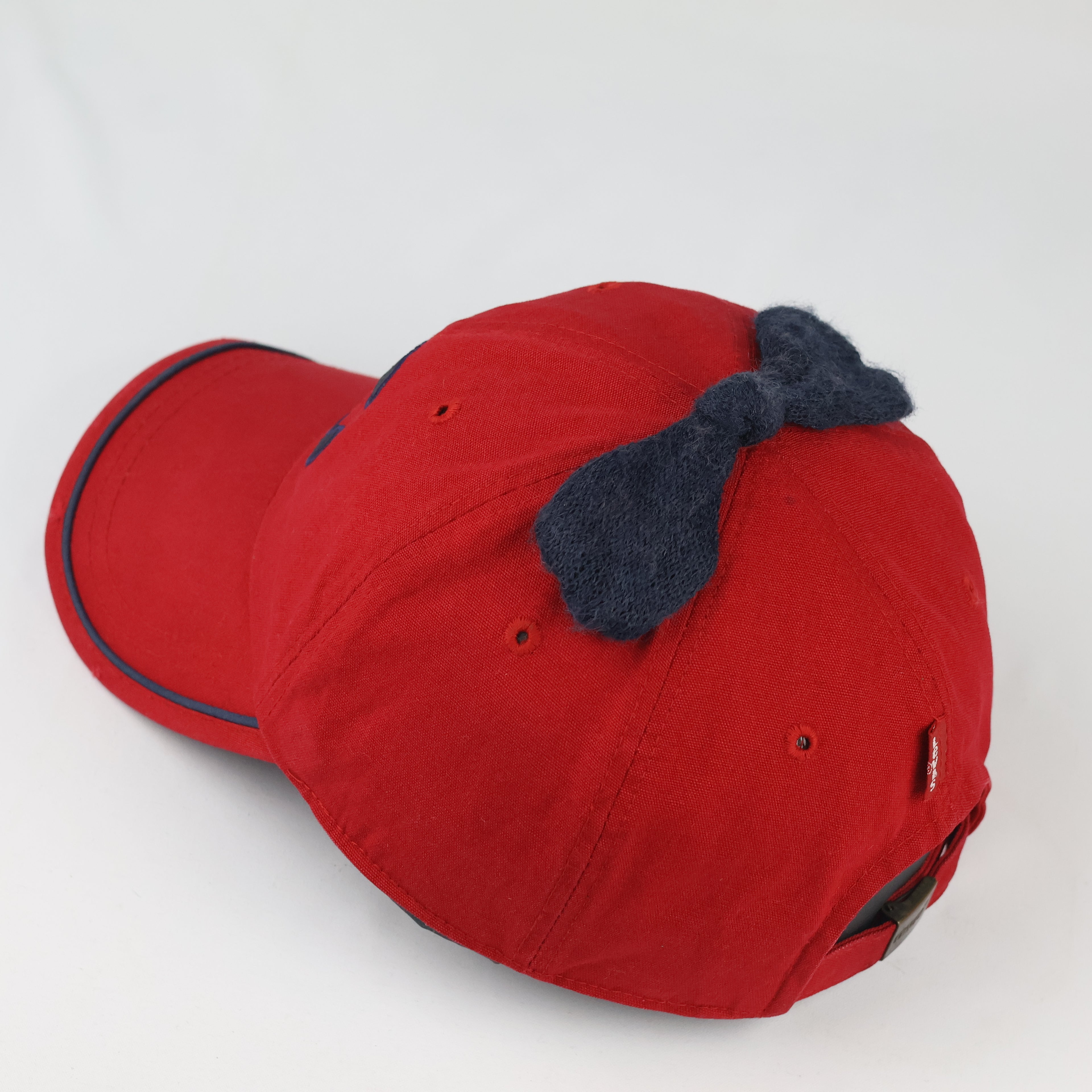 Vintage Levi’s Red Canvas Novelty Cap - Navy C Patch Bow Accent Hat