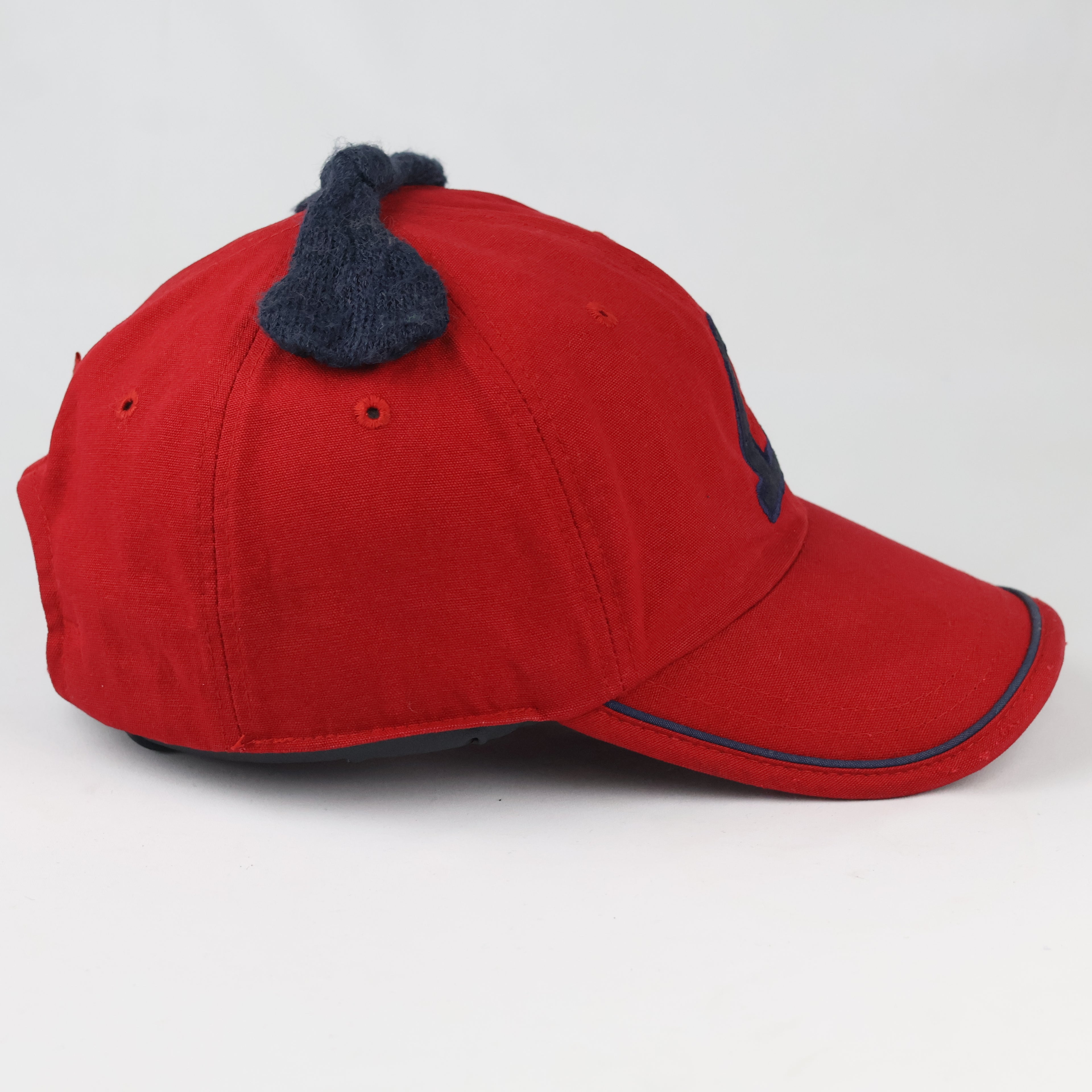 Vintage Levi’s Red Canvas Novelty Cap - Navy C Patch Bow Accent Hat
