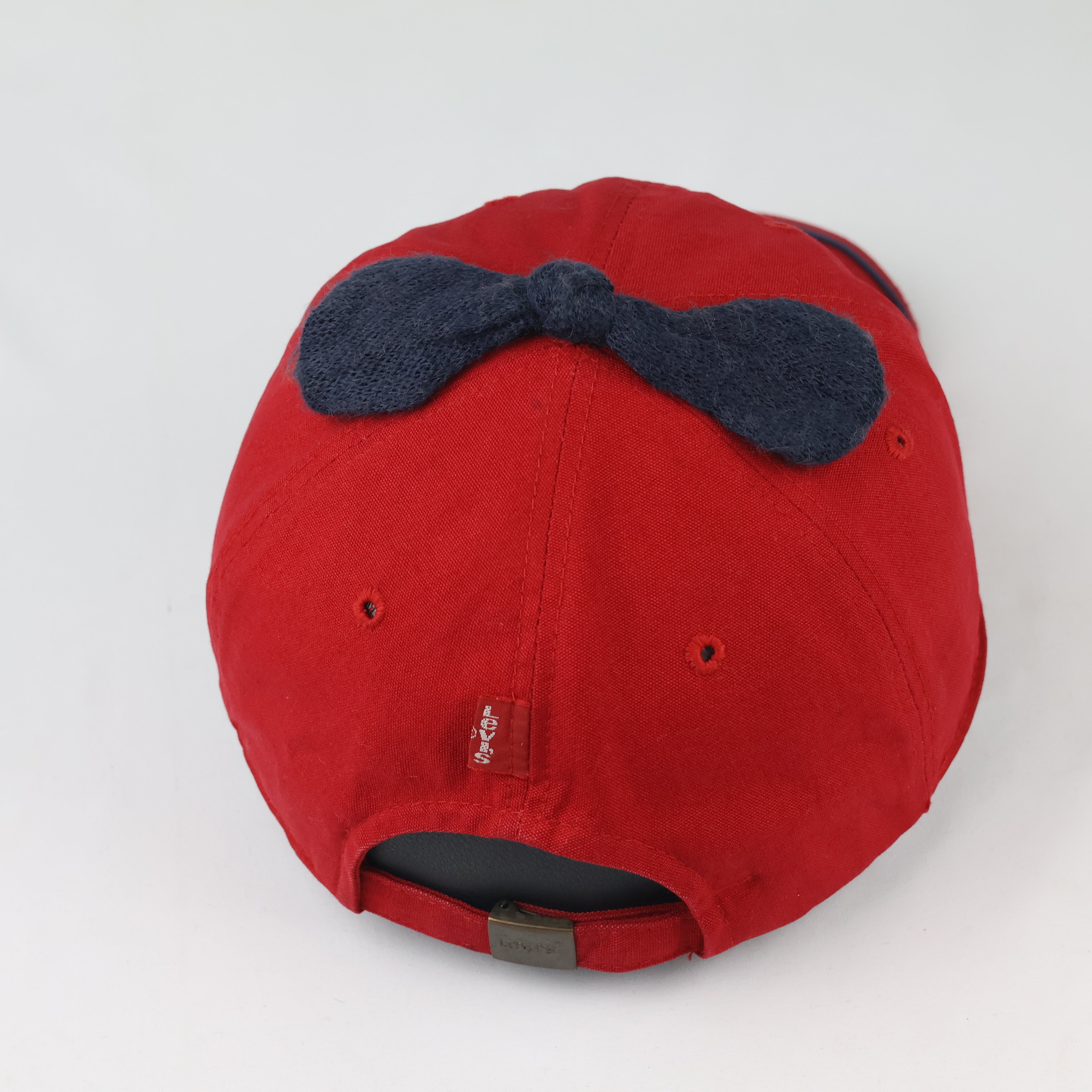 Vintage Levi’s Red Canvas Novelty Cap - Navy C Patch Bow Accent Hat