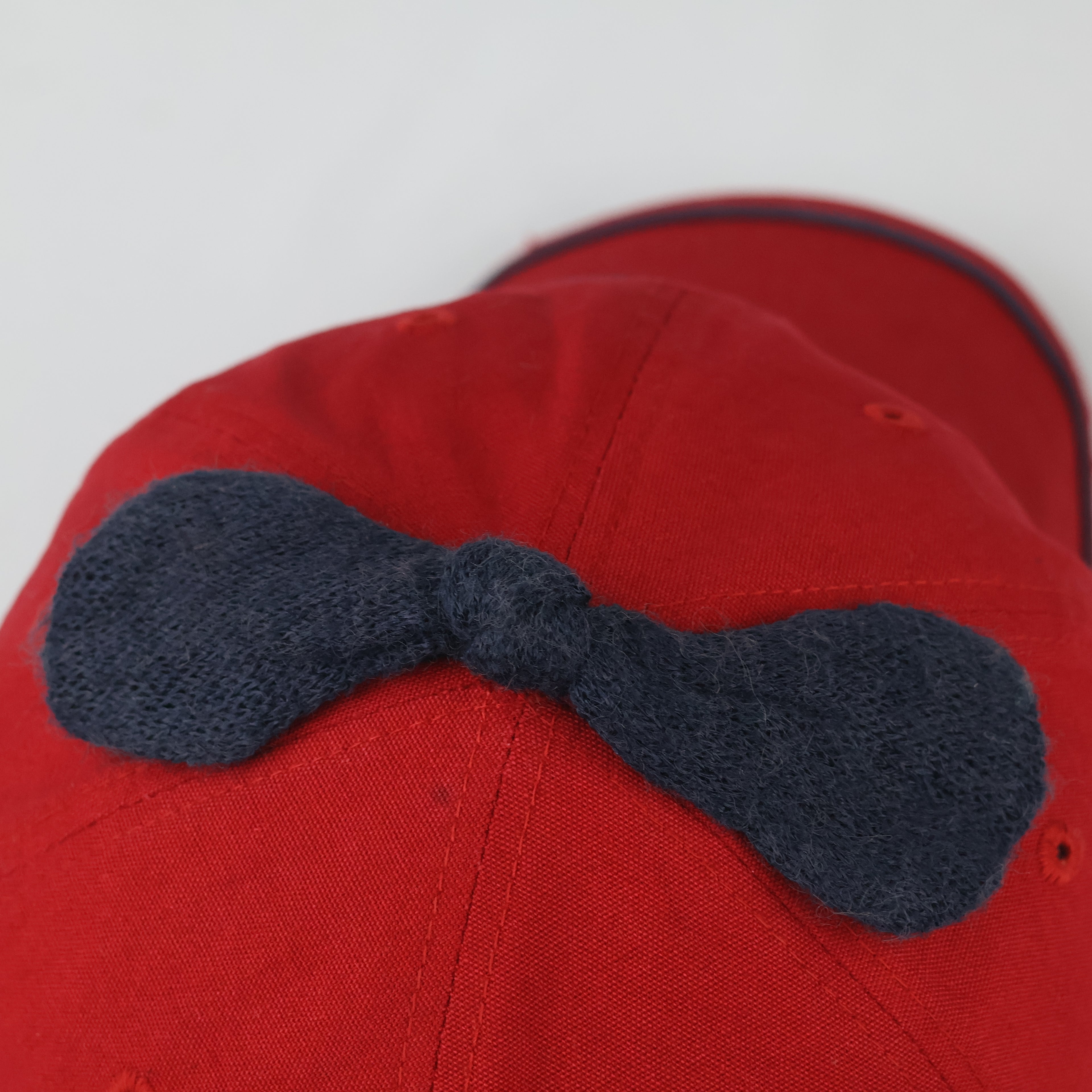Vintage Levi’s Red Canvas Novelty Cap - Navy C Patch Bow Accent Hat