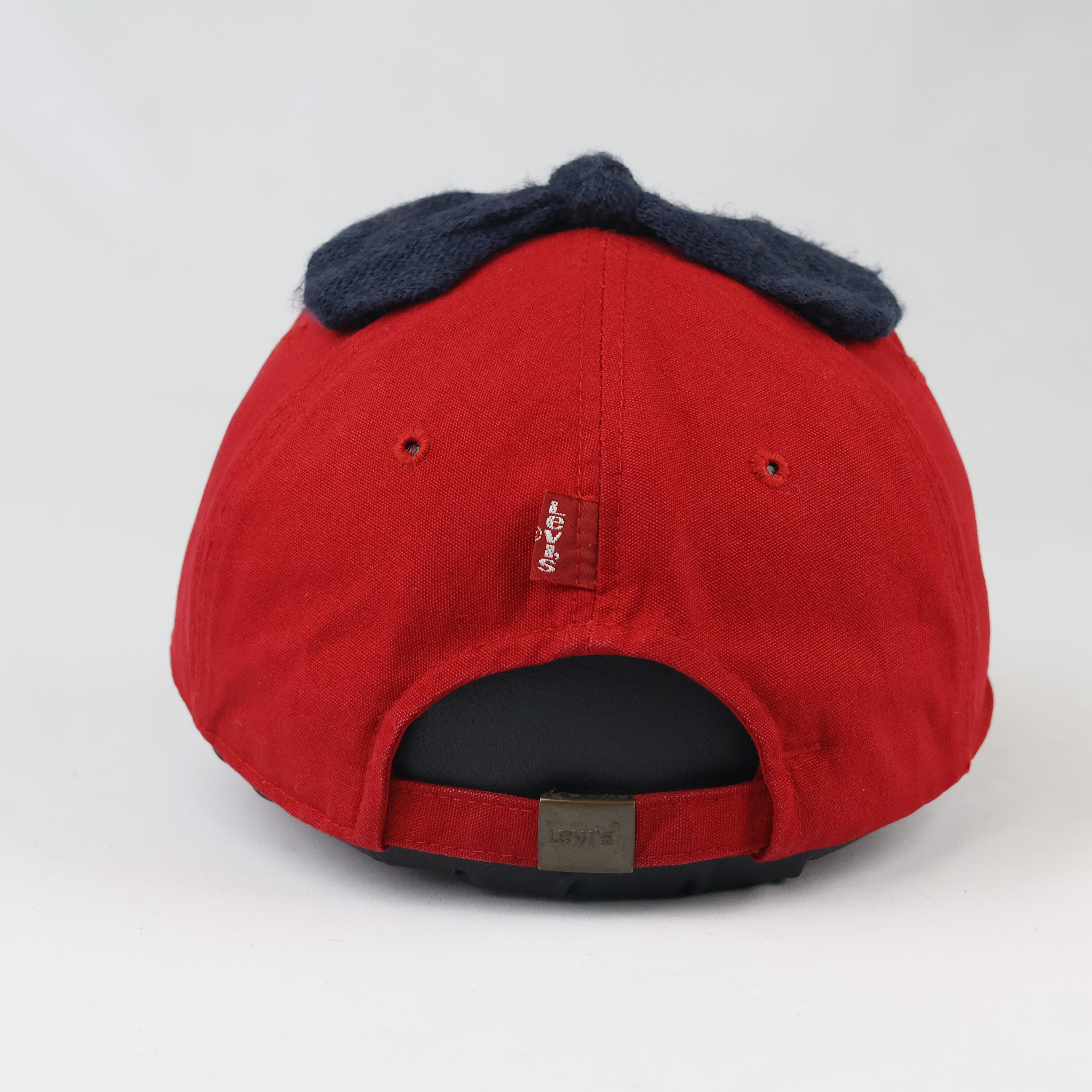 Vintage Levi’s Red Canvas Novelty Cap - Navy C Patch Bow Accent Hat