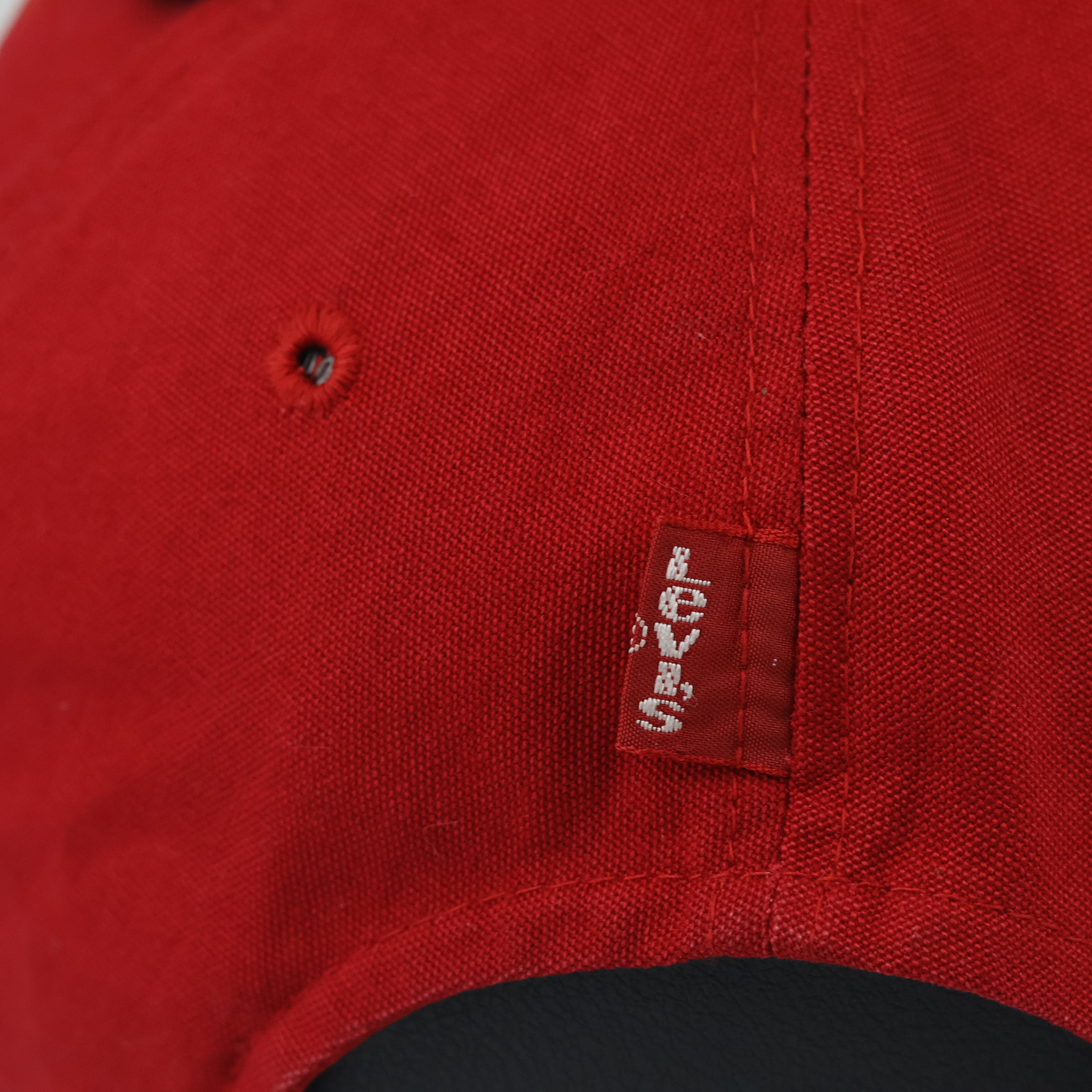 Vintage Levi’s Red Canvas Novelty Cap - Navy C Patch Bow Accent Hat