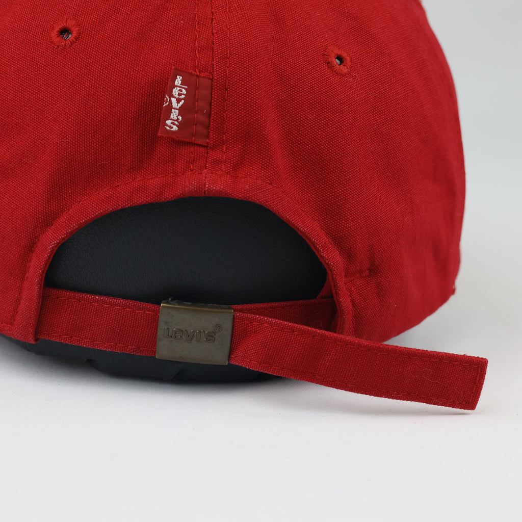 Vintage Levi’s Red Canvas Novelty Cap - Navy C Patch Bow Accent Hat