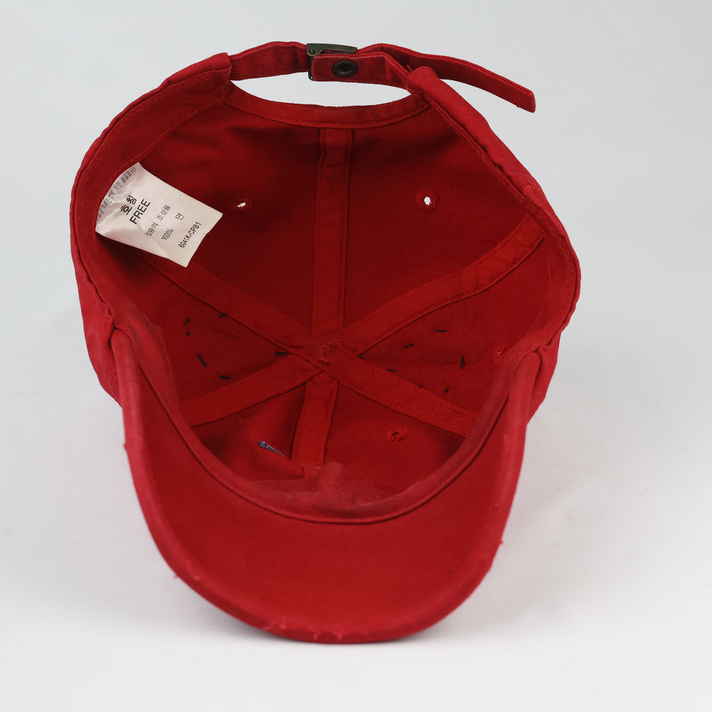 Vintage Levi’s Red Canvas Novelty Cap - Navy C Patch Bow Accent Hat
