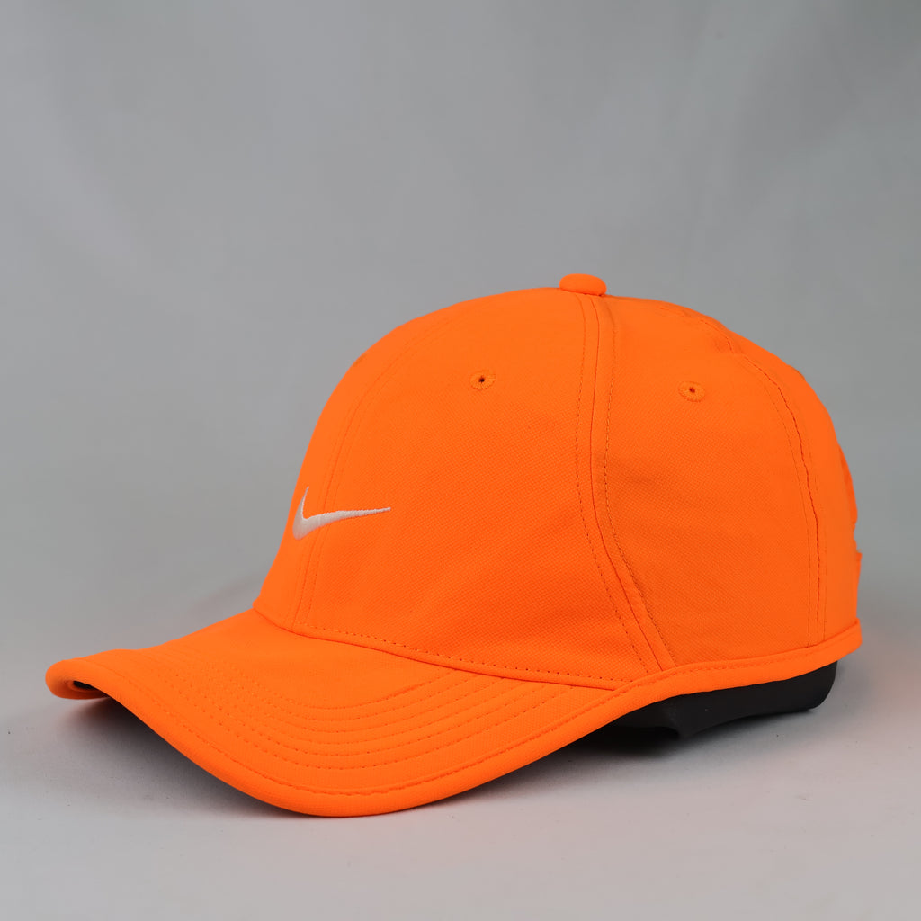Vintage Nike Golf Adjustable Ball Cap - Bright Safety Orange Swoosh Hat