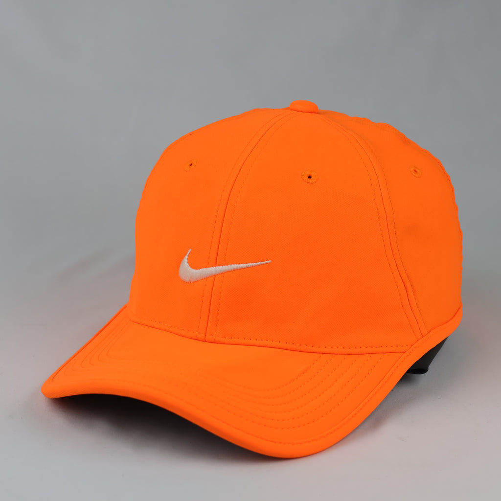 Vintage Nike Golf Adjustable Ball Cap - Bright Safety Orange Swoosh Hat