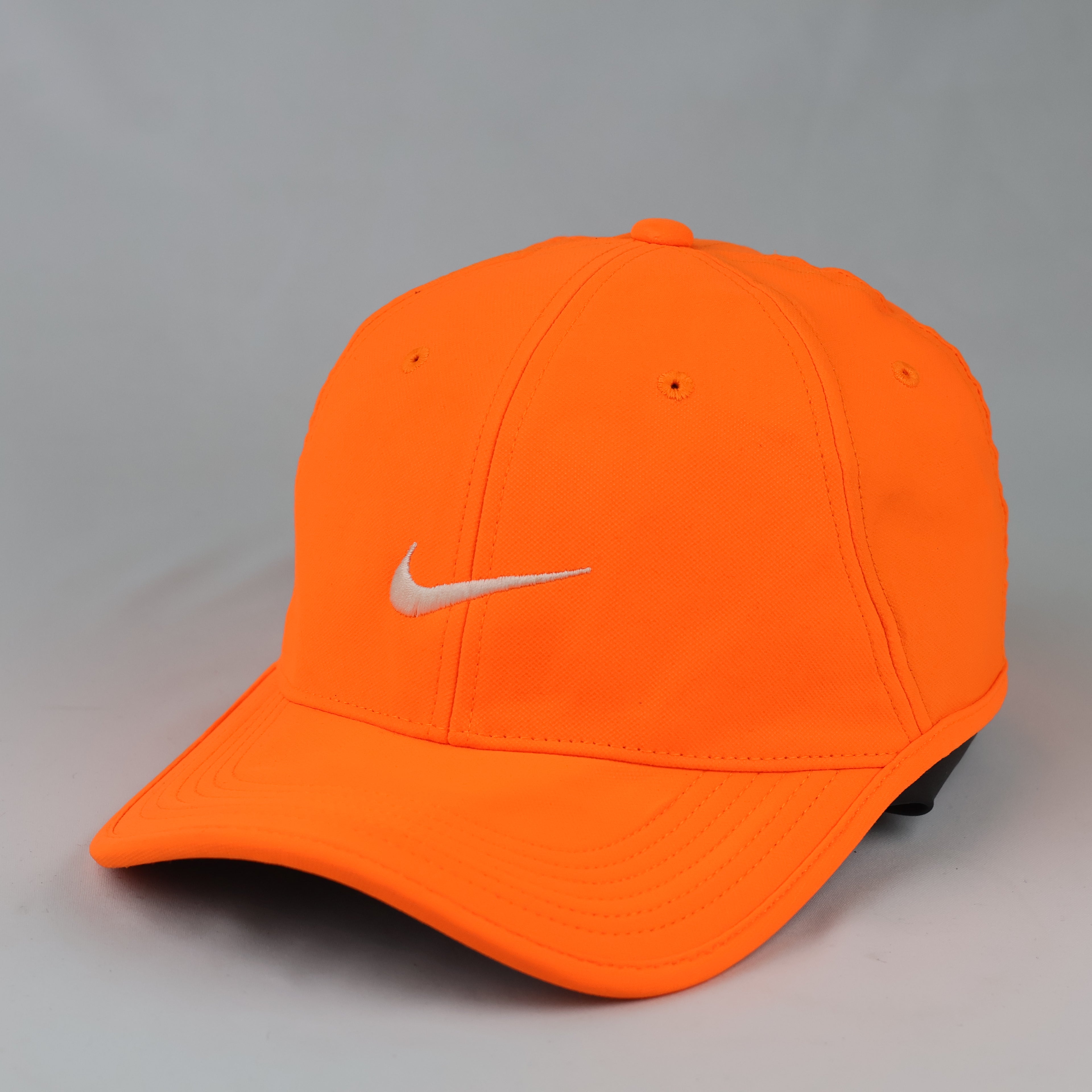 Vintage Nike Golf Adjustable Ball Cap - Bright Safety Orange Swoosh Hat