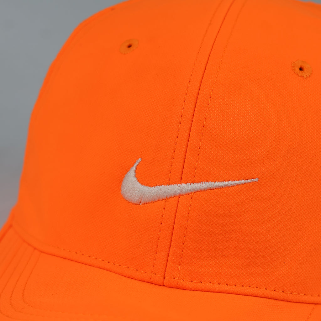Vintage Nike Golf Adjustable Ball Cap - Bright Safety Orange Swoosh Hat