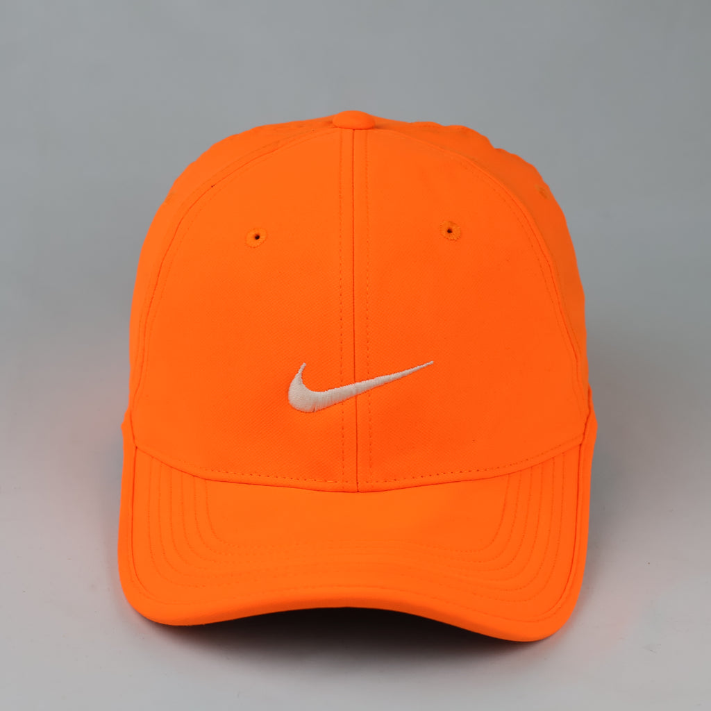 Vintage Nike Golf Adjustable Ball Cap - Bright Safety Orange Swoosh Hat