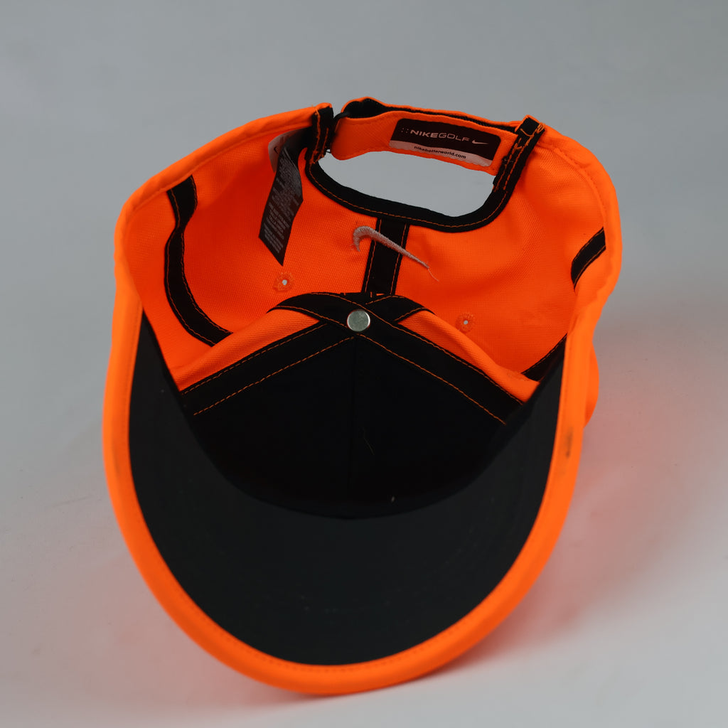 Vintage Nike Golf Adjustable Ball Cap - Bright Safety Orange Swoosh Hat