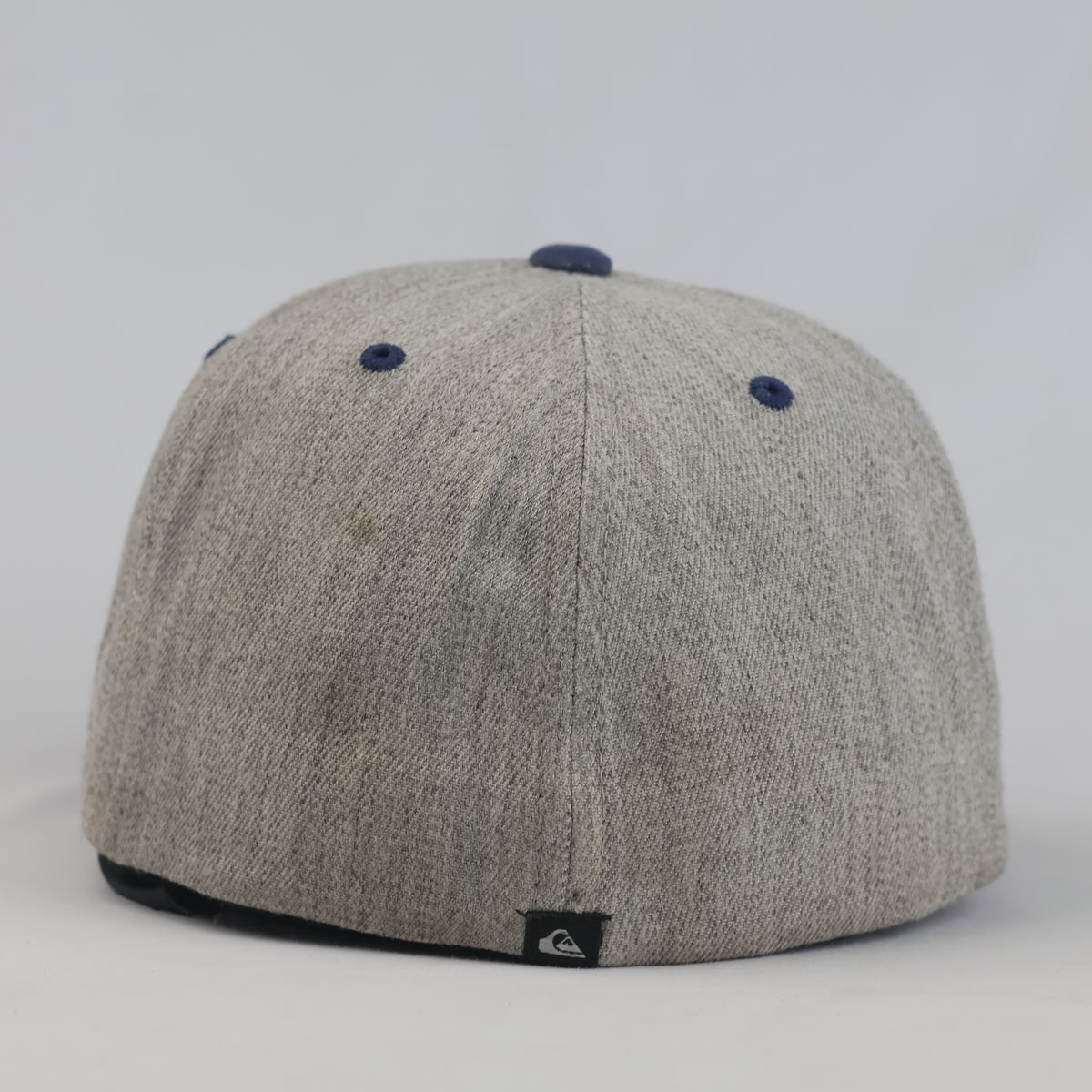 Thrifted Quiksilver Flexfit Flat Brim Cap – Heather Grey & Navy 57–58 cm |10662