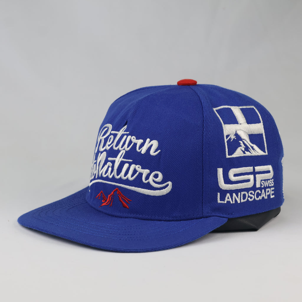Swiss Landscape Return to Nature Snapback | Thrifted Blue Cap 56-58cm