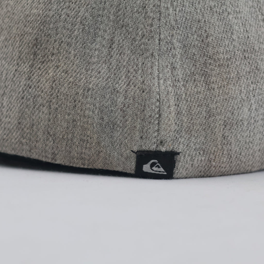 Thrifted Quiksilver Flexfit Flat Brim Cap – Heather Grey & Navy 57–58 cm |10662