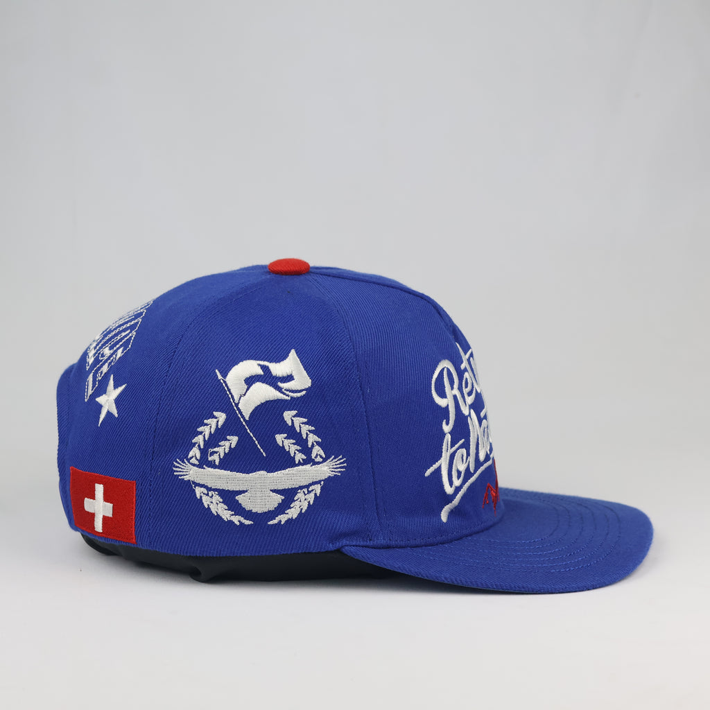 Swiss Landscape Return to Nature Snapback | Thrifted Blue Cap 56-58cm