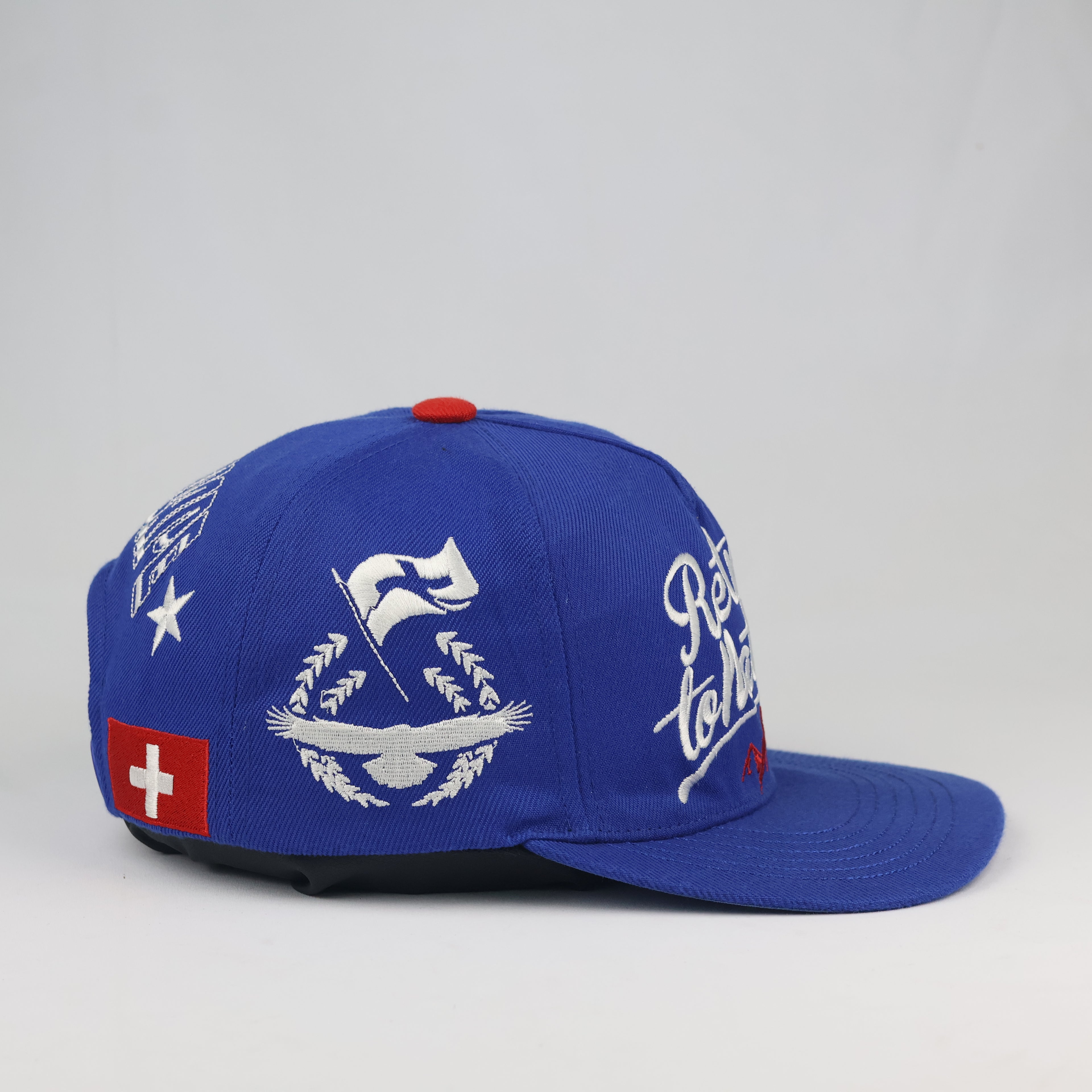 Swiss Landscape Return to Nature Snapback | Thrifted Blue Cap 56-58cm