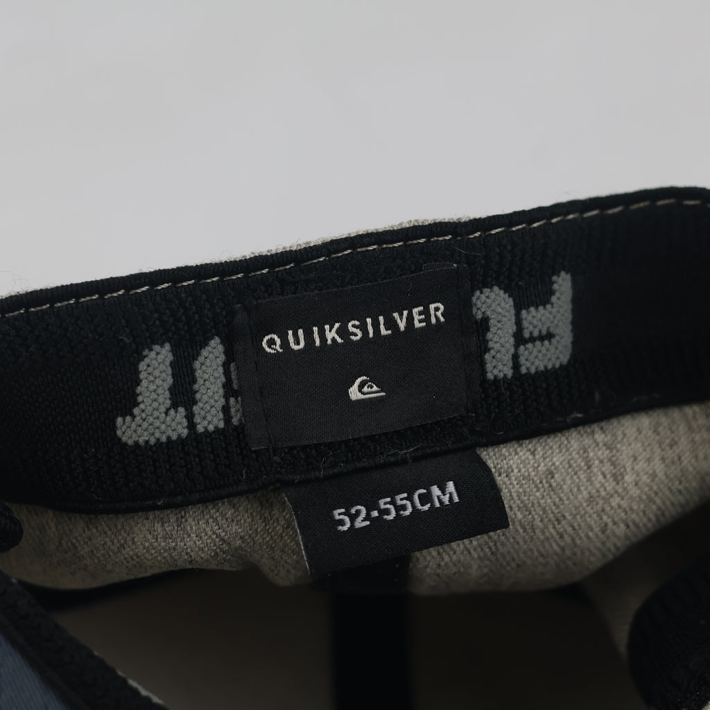 Thrifted Quiksilver Flexfit Flat Brim Cap – Heather Grey & Navy 57–58 cm |10662