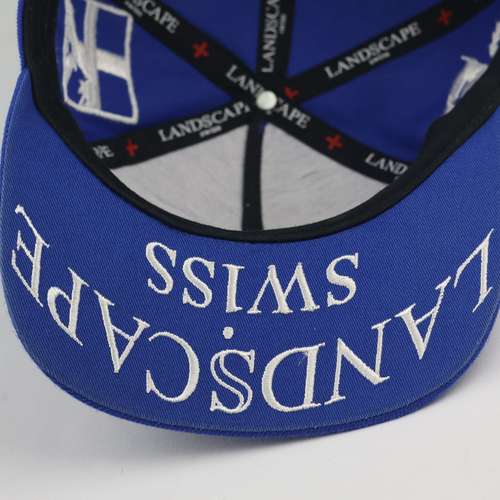 Swiss Landscape Return to Nature Snapback | Thrifted Blue Cap 56-58cm