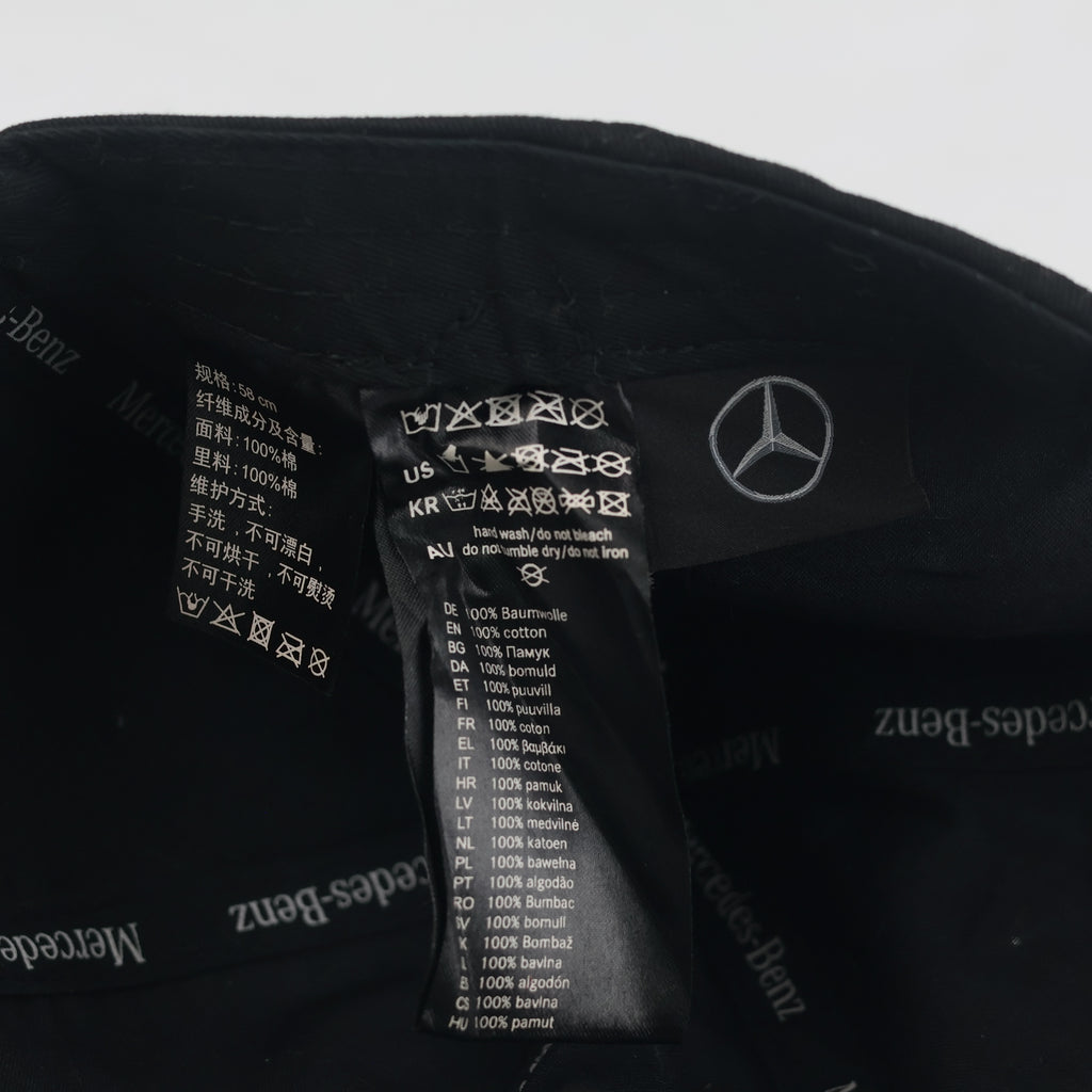 Thrifted Mercedes-Benz Embroidered Logo Baseball Cap – Classic Black (56–57 cm) | 10664
