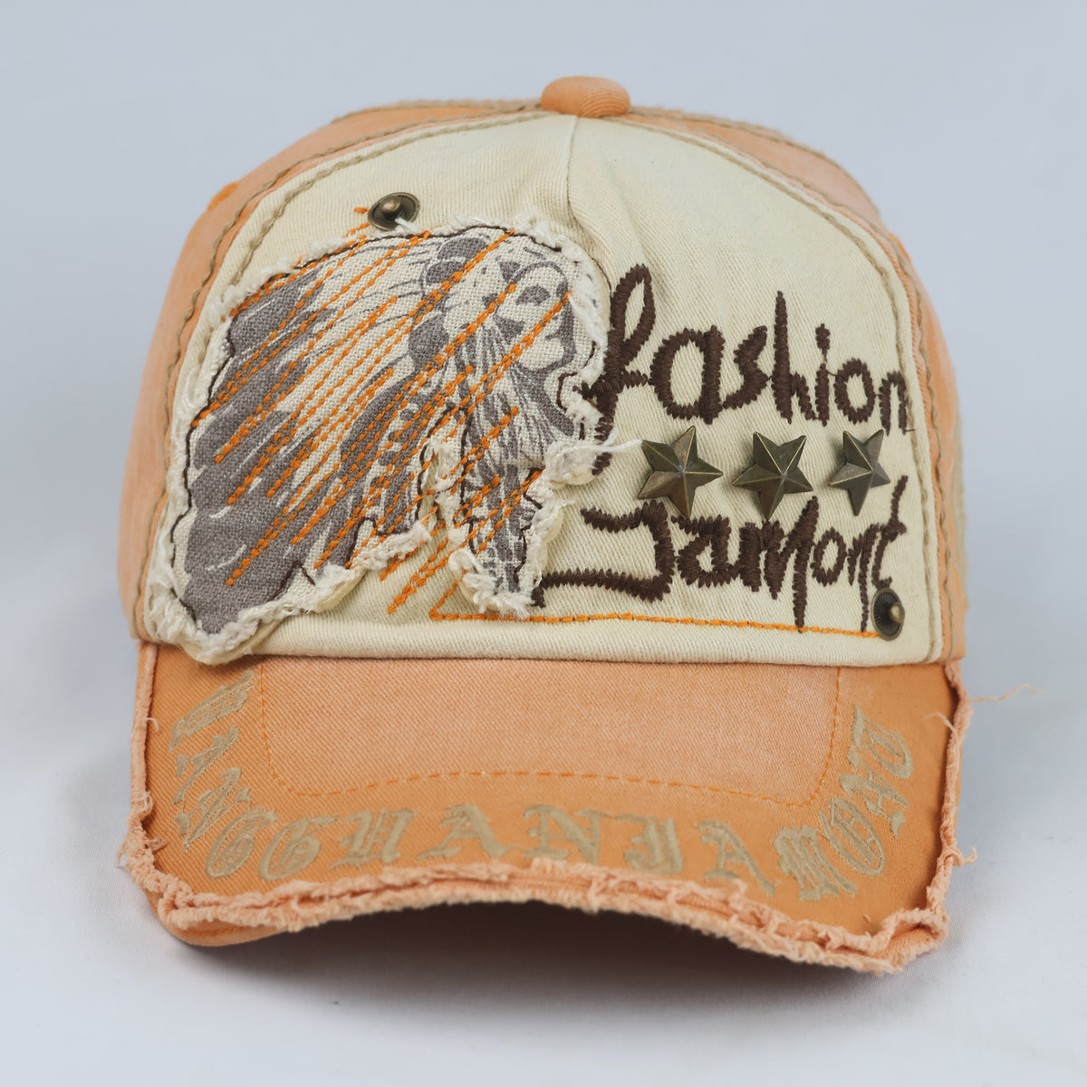 Thrifted Y2K Jamont Graphic Embroidered Dad Hat with Metal Stars – Pre-Loved (57–59 cm) | 10668