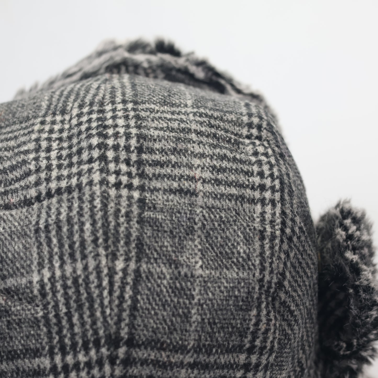 El Stinko Grey Plaid Trapper Hat with Faux Fur - Winter Earflap Cap