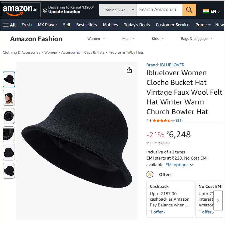 Essential Solid Black Wool Thrifted Hat - Classic Unisex Knit Hat