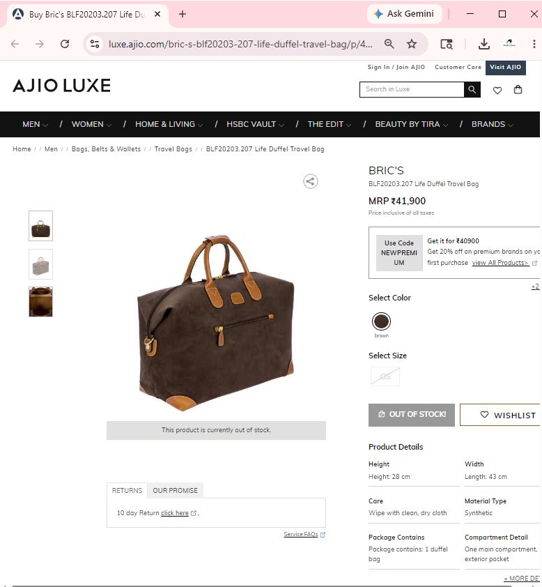 Franco Ferraro Milano Pure Leather Large Tote Thrifted Bag - Brown Textured Finish